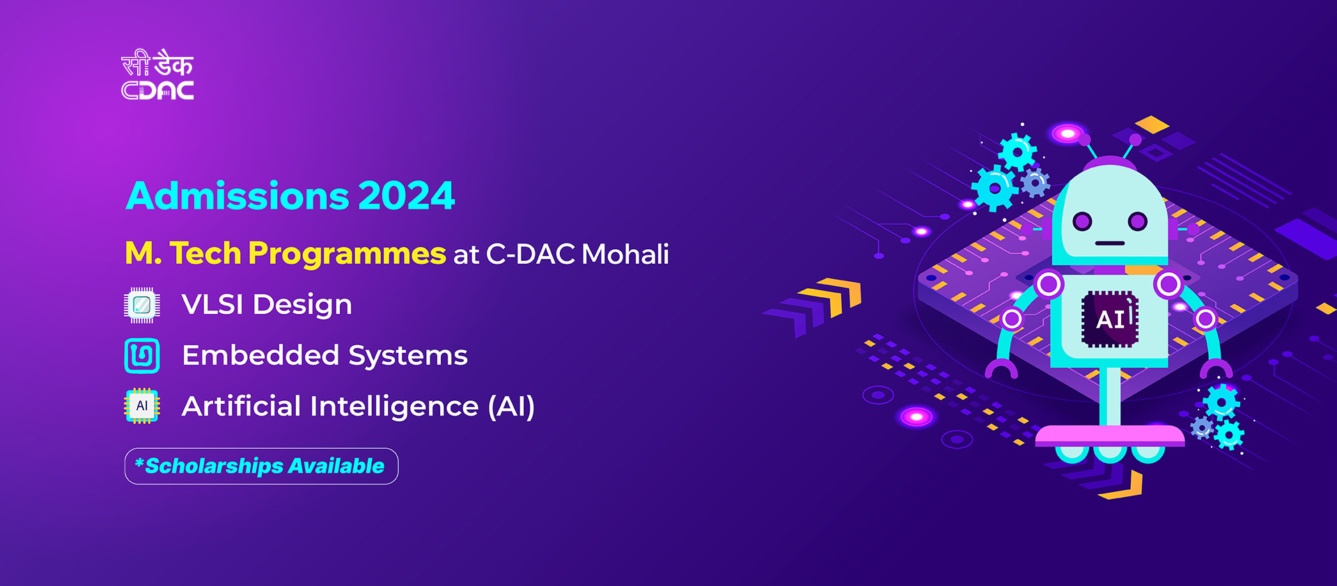 Admissions 2024 M. Tech Programmes at C-DAC Mohali